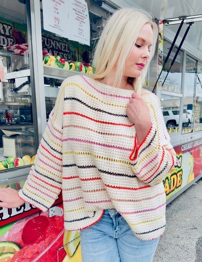 Jenny Multi Striped Bell Sleeve