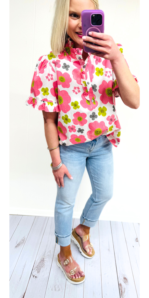 Sydney Floral Ruffle Top