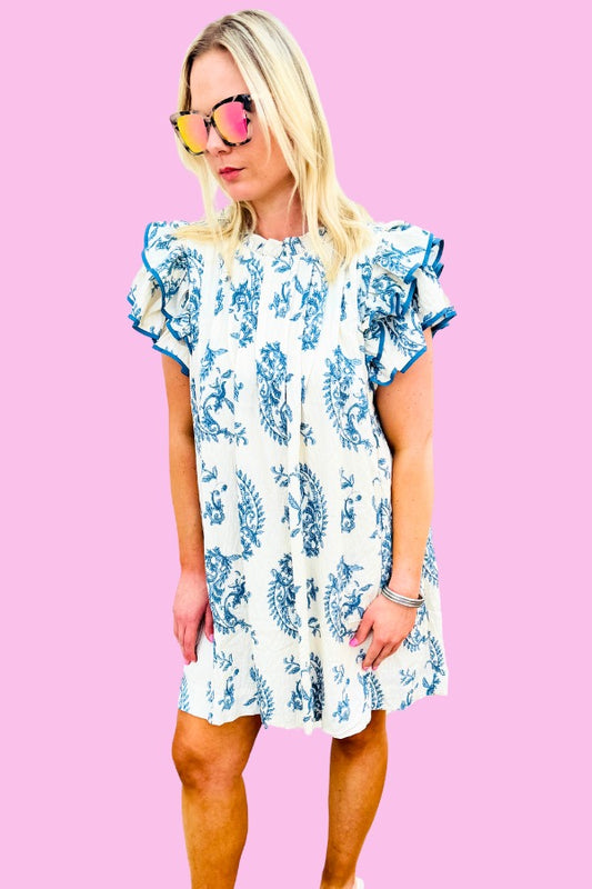 Paisley Print Tiered Dress