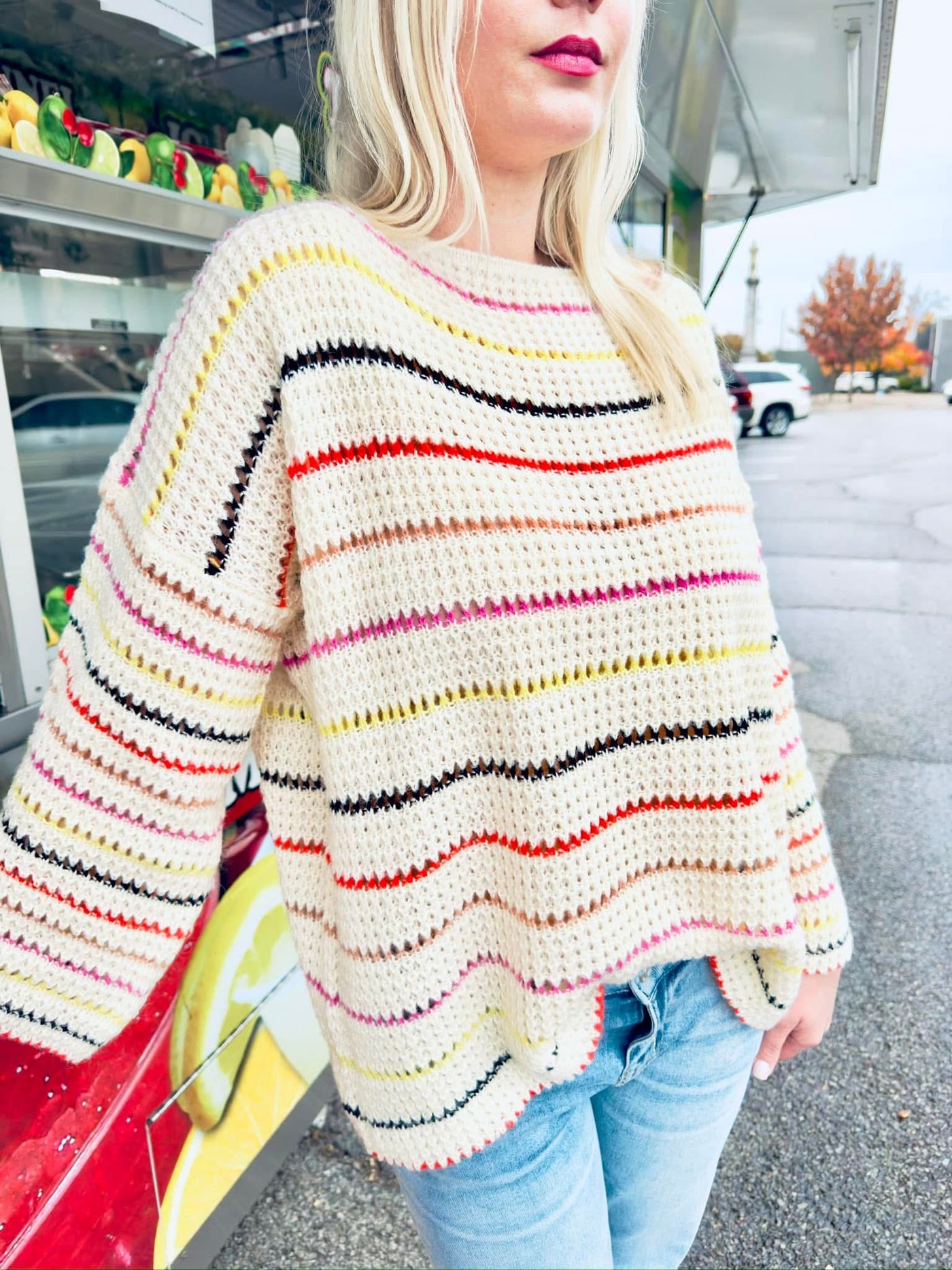 Jenny Multi Striped Bell Sleeve