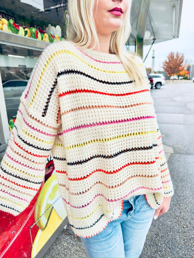 Jenny Multi Striped Bell Sleeve