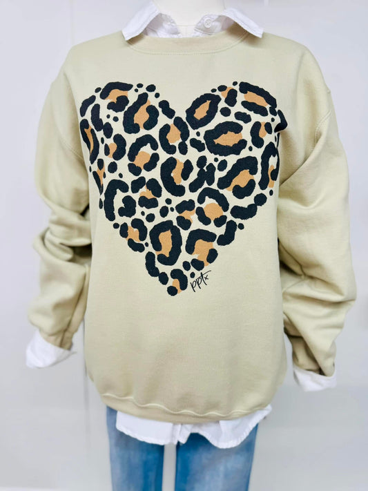 Leopard Heart Sweatshirt